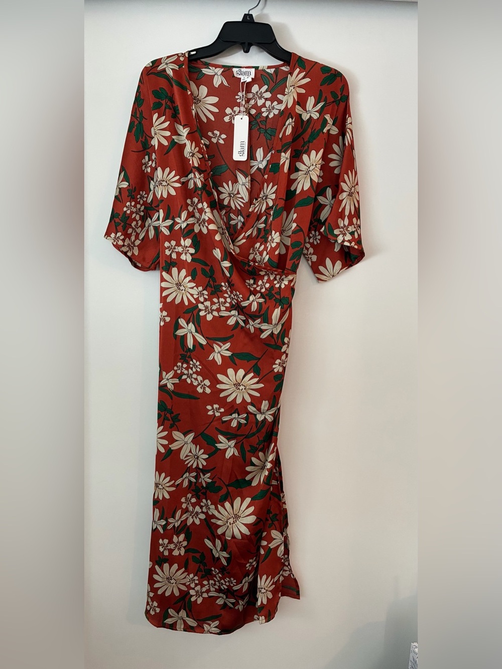 NWT glam Los Angeles Floral Wrap Dress Size Small